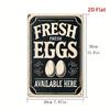 Metal Wall Art Sign Fresh Eggs Available Here Vintage Tin Poster for Cafe Bar Decor