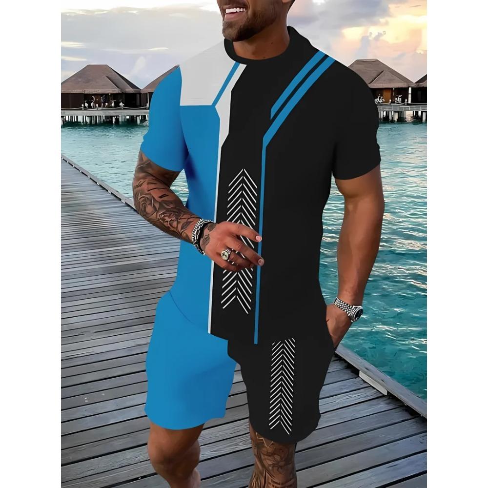 Herren Sommer Buchstabe Graffiti Print Übergroß Zweiteilig Einfach Lässig Streetwear König Druck Strand Anzug Bequem Weich Atmungsaktiv Shorts Sport Set