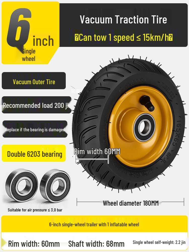 12   Solid Rubber Wheel with Axle for Handcart or Construction Site Use