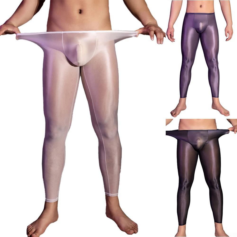 Leggings Shiny Leggings Mens Underwear See Through Sexy