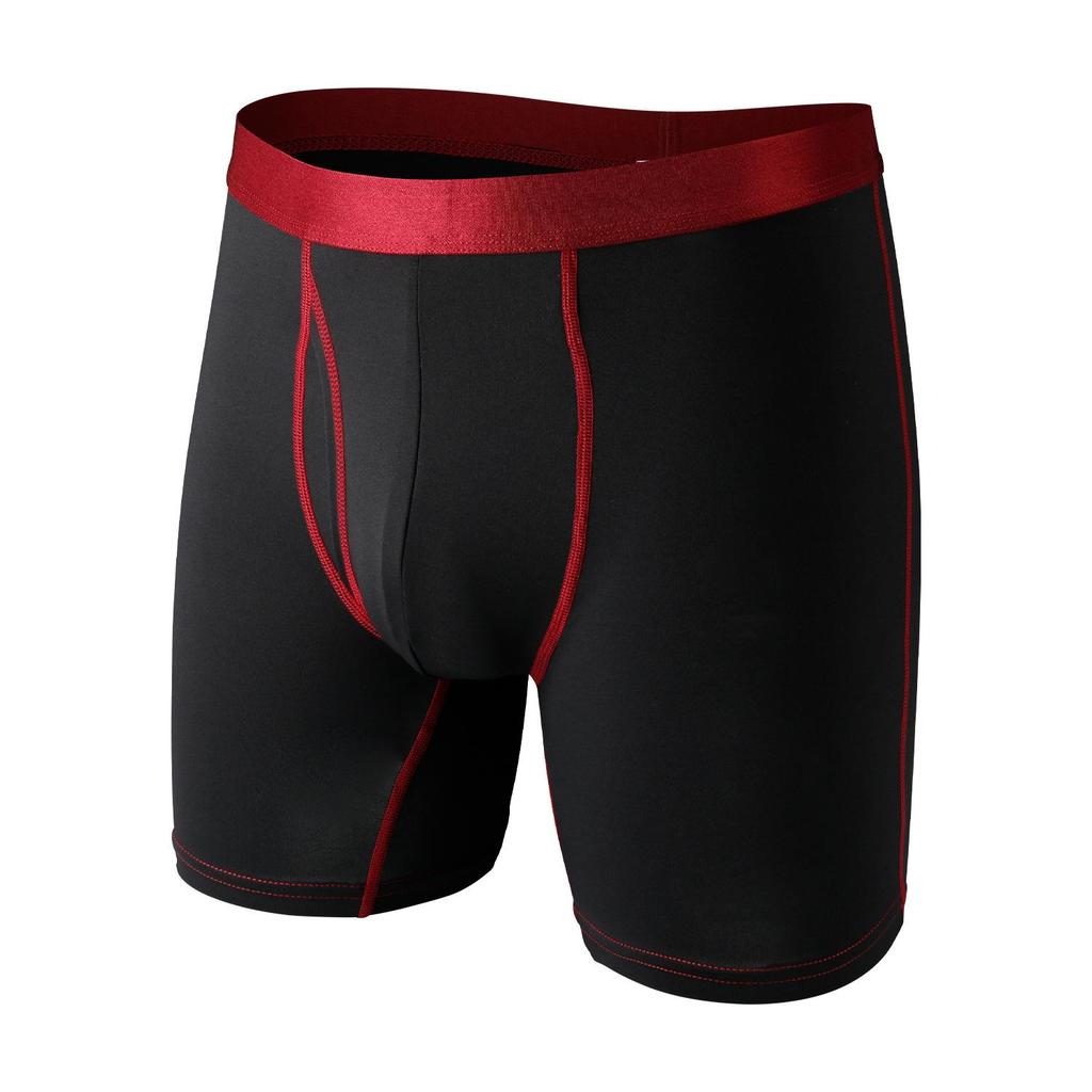 Men's Long Leg Boxer Shorts Ice Silk Sexy U Open Penis Pouch Sports Underwear EUR Size Panties Breathable Male Underpants