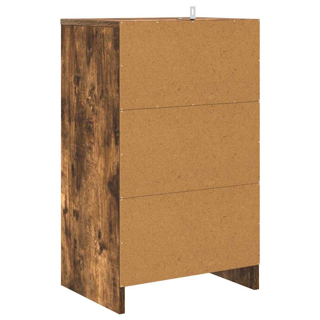 Nightstand Smoked Oak 40 x 30 x 67 cm Wood Based Material