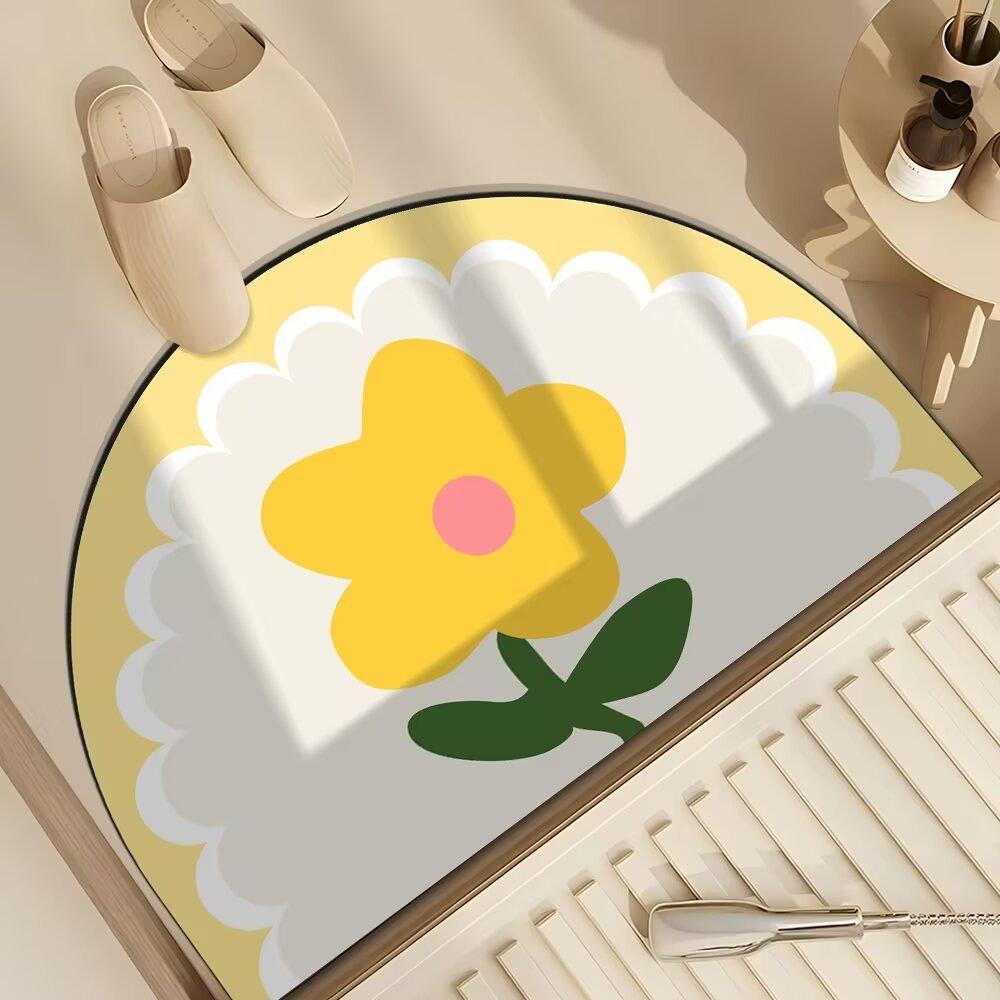 

Абстрактно-цветочный мягкий диатомовый грязевой коврик для пола, коврик для входной двери, коврик для ванной комнаты, впитывающий коврик для ног 50 * 80Cm