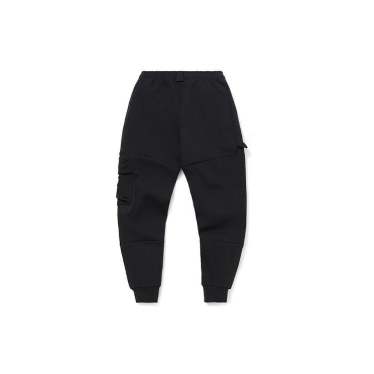 Li Ning Anti-Five Series Casual Tapered Sports Knit Pants Men Bottoms Standard-Black AKLQ743-2