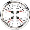 ZMFJH 110mm Gauge with Sensor Warning Red LED 4IN1 Multi-Meter Red LED Oil Pressure Gauge+Water Temp+Fuel Level Gauge+Volt 12V