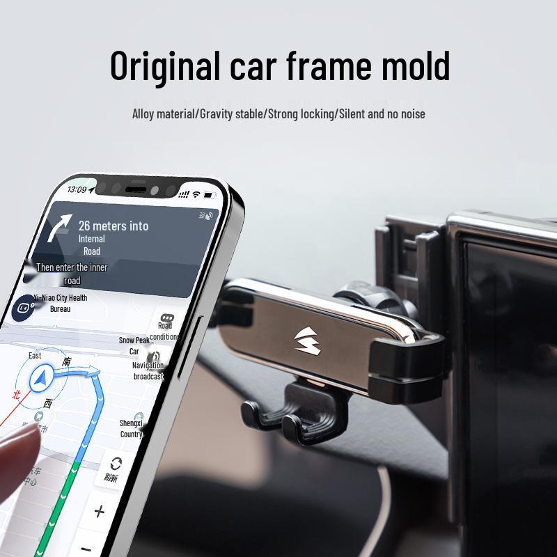 Leidao L60 Gravity Car Phone Holder - Aluminum Alloy, One-Word Design
