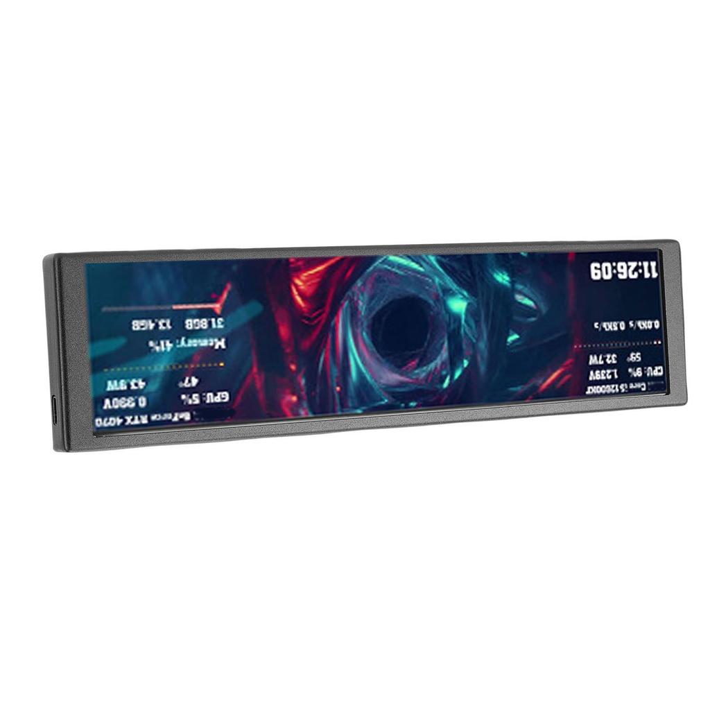 9.2in Computer Case Secondary Screen Landscape Portrait Mode Dynamic Video Theme FHD 1920x462 PC CPU GPU Temperature