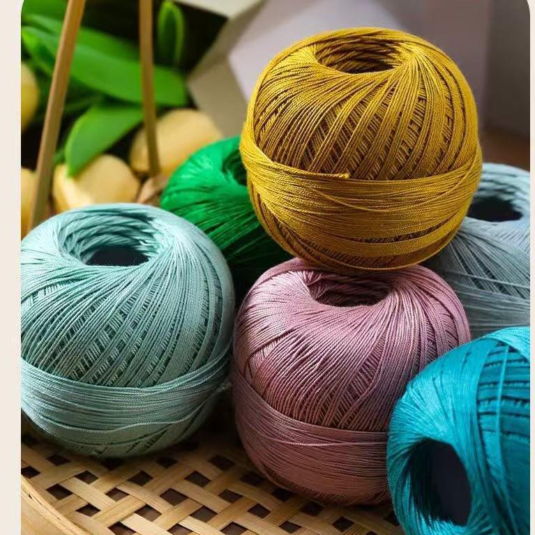 No. 7 Pure Cotton Silk Lace Yarn – Hand-Knitted, Strong Twist, Soft Half-Sleeve Crochet Yarn