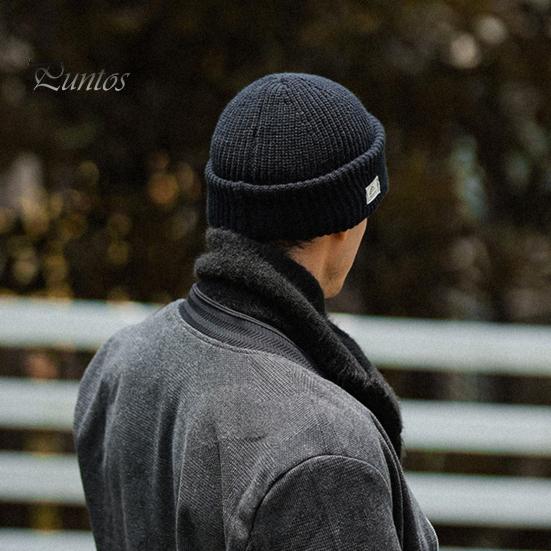 Men Winter Hat Knitted Thick Stretchy Piled Hat Solid Color Ear Protection Multiple Folding Styles Warm Daily Wear Cap Outdoor Skiing Skating Headwear