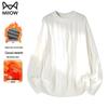 M'R Unisex Loose Fit Round Neck Solid Knit Sweater