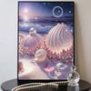 DIY Muscheln am Strand Perlen Diamant Kunst Malerei Kits für Erwachsene und Anfänger, Feine Ansicht Funkelndes Malerei Handwerk Hauswand Dekoration Handgemachtes Geschenk