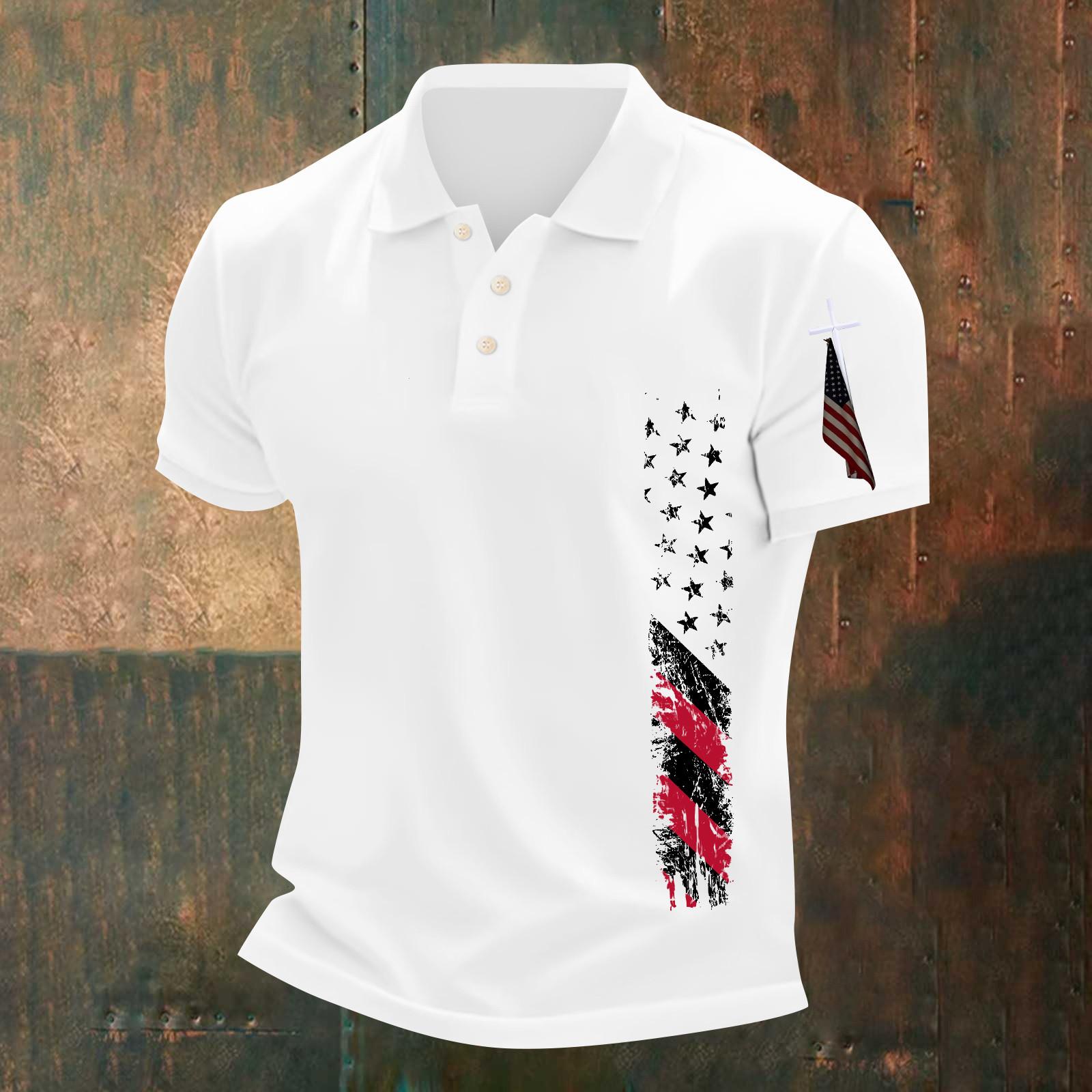 

Мужская повседневная футболка с коротким рукавом и принтом «День независимости» XL белый