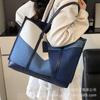 Large Capacity Denim Bag Women's Summer Versatile 2025 New Messenger Bag Splicing College Student Class Tote Bag