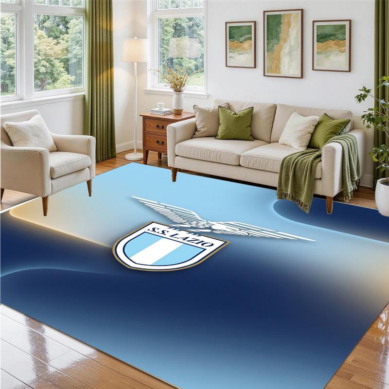 Lazio FC Design Crystal Velvet Rug Soft Decorative Mat for Bedroom Entrance