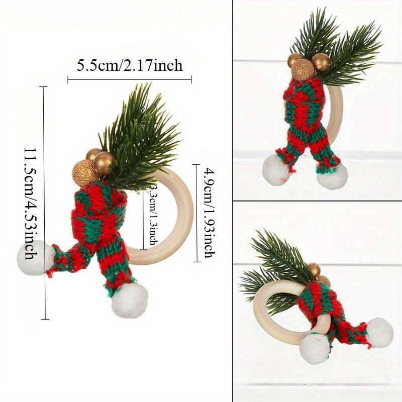 

4pcs Christmas Napkin Rings Napkin Decor Accessory Holiday Table Decor Restaurant Napkin Ring Holiday Party Napkin Ring A