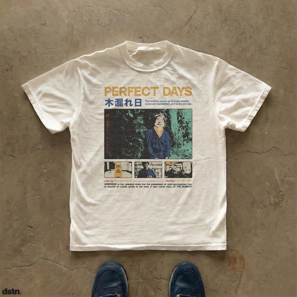 Perfect Days Movie Poster Tshirt Wim Wenders Japanese Streetwear Tee Summer Unisexs And Unisexs Loose And Breathable Tshirt Top