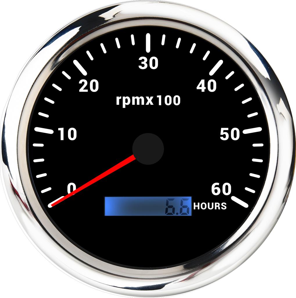Universal 110MM Speed Tachometer with 3k/4k/6k/7k/8k RPM Meter for Car Boat Marine 7 Color LED Digital Tach Hourmeter Sensor M18