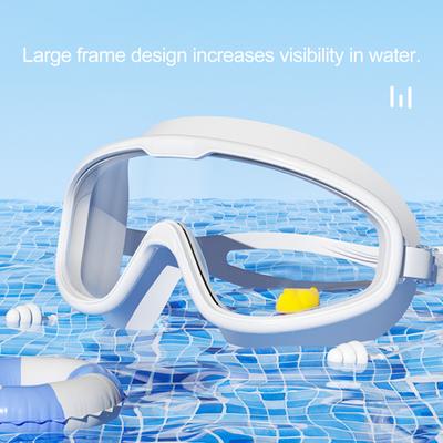 Lunettes de natation Yousheng pour enfants Grand cadre Lunettes de natation Anti-buée Lunettes de piscine pour jeunes pour enfants 3-16 ans