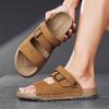 Fashion Men Outdoor Casual Sport Slippers Leather Non-slip Breathable Roman Shoes Beach Flip-Flop Garden Walking Shoes Summer Sandals