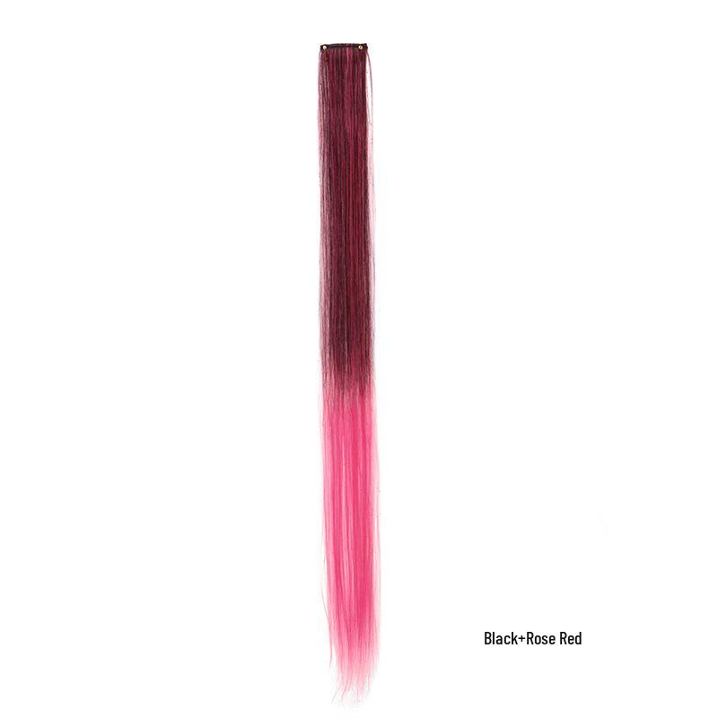 Versatile Colored Clip-In Wig: Heat-Resistant, Permable, Dyeable, and Cuttable One-Piece Hair Extension
