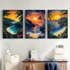 Hawaii Travel Posters Oahu Waikiki Sunset Vintage Tropical Prints Beach Ocean Canvas Painting Wall Art Pictures Home Room Decor