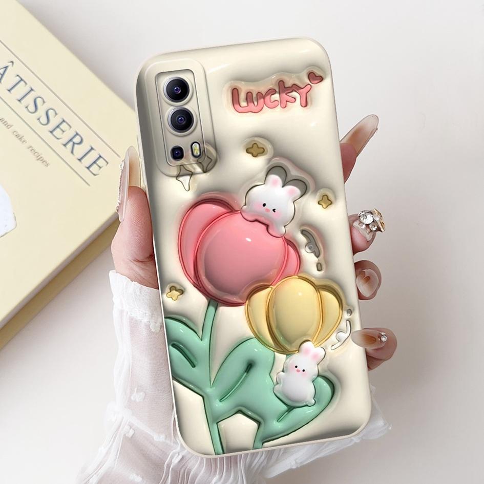 For Vivo Y52 5G V2053 Case Cute Cartoon Panda Duck Rabbit Shockproof Silicone TPU Phone Cover For Vivo Y72 5G V2041 IQOO Z3 Capa