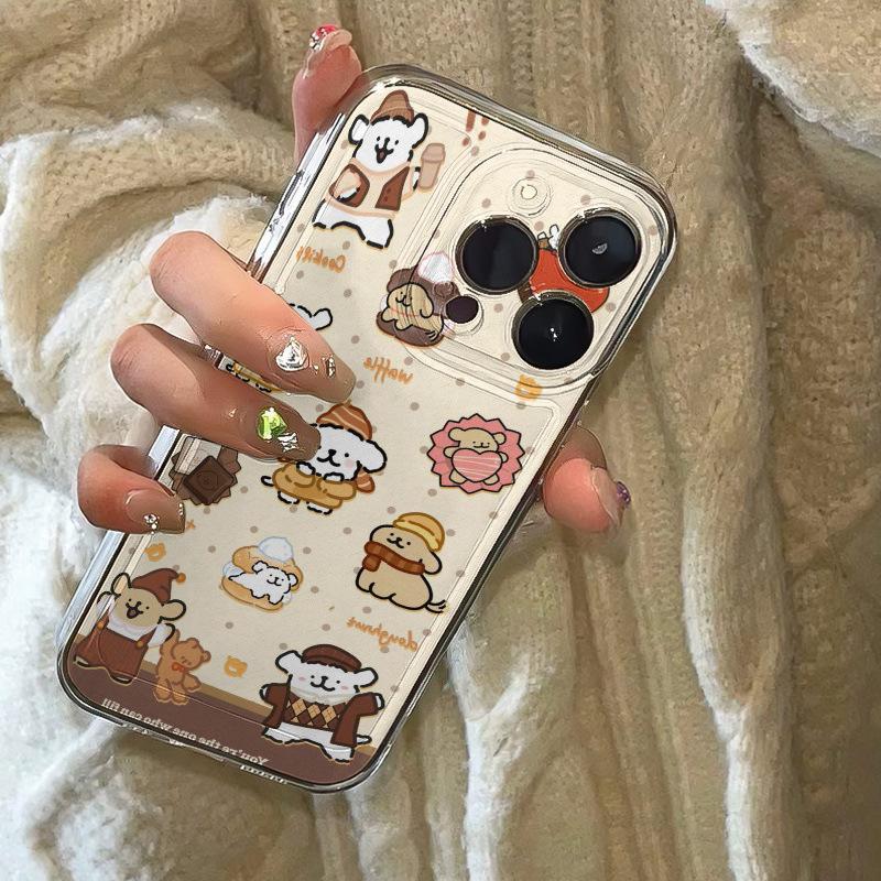 The Little Dog Cartoon Is Suitable for Apple 16 Phone Case 15plus, Transparent 14 Silicone 13mini Protective Case 12promax