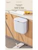 Folding Kitchen Trash Can - Cabinet Door Hanging & Wall-Mounted with Sliding Lid for Household Waste Storage and Hygiene