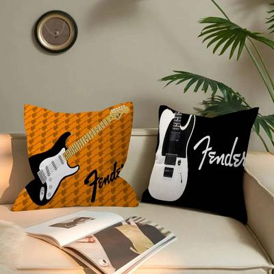 Fender Gitaar Kussenhoes Polyester Bankkussens Decoratieve Plaid Kussens Huisdecoratie Kussenhoes