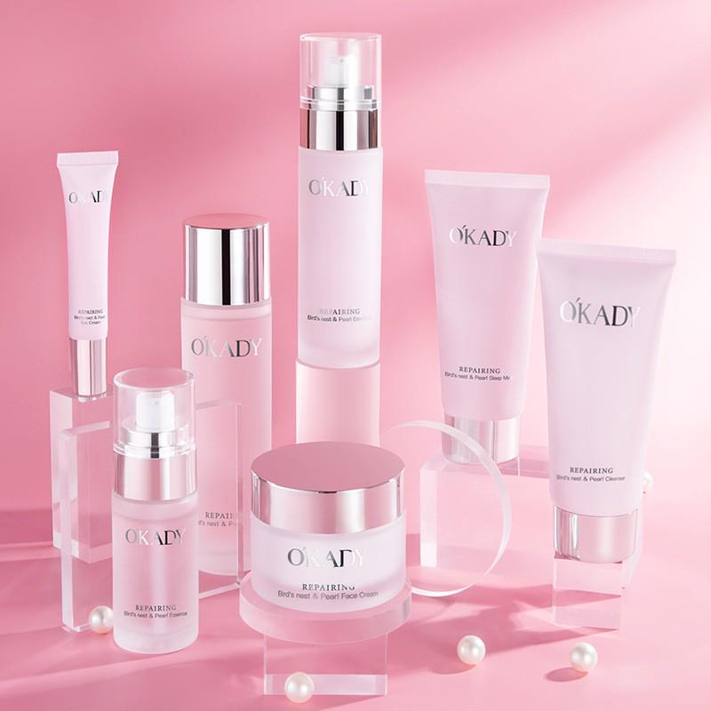 Oupeiyan Bird's Nest Pearl Rejuvenating Skincare Set: Toner, Lotion, Serum for Brightening and Repair (7 Pieces)