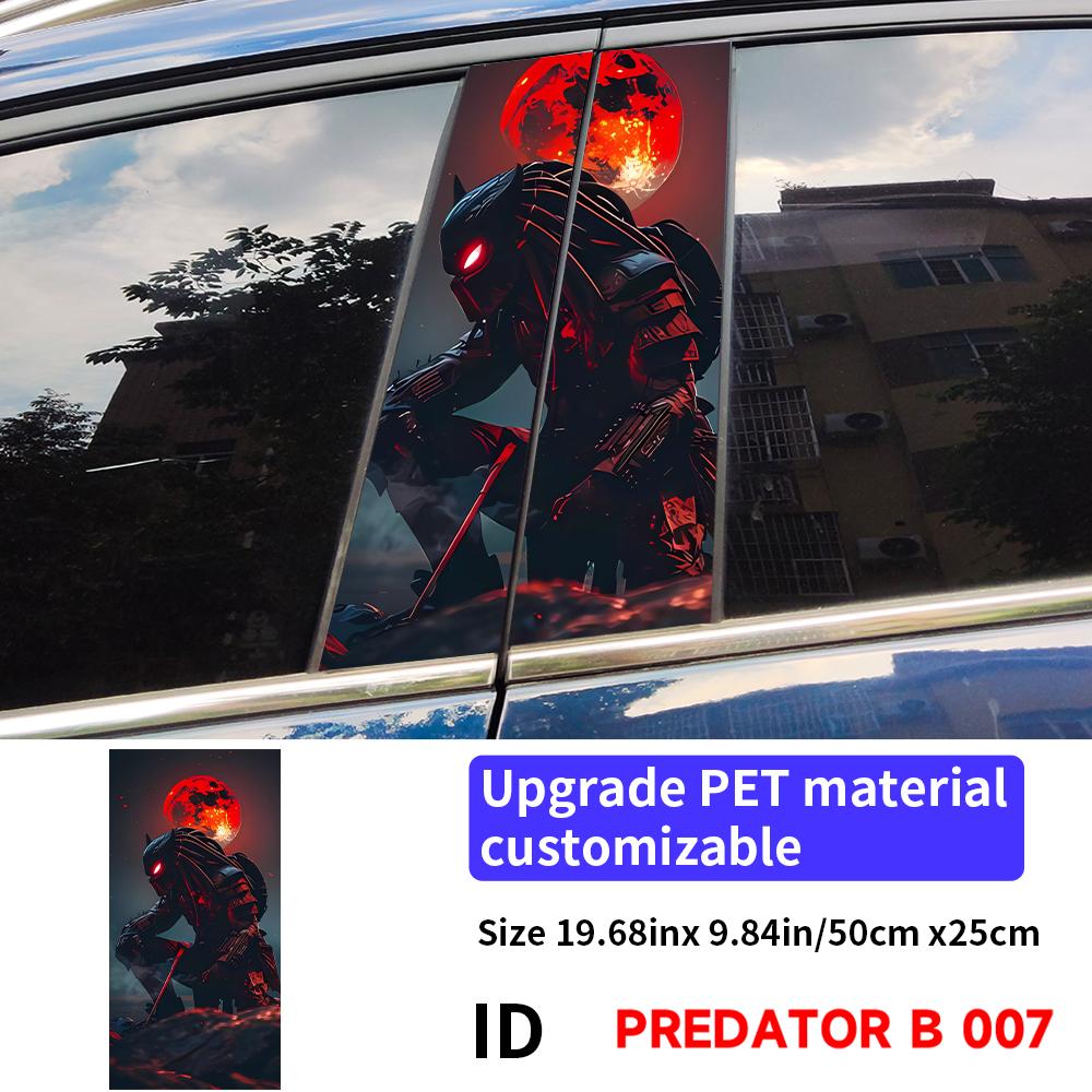 Predator Car Stickers Car B-pillar Decal Waterproof Stickers Auto Center Pillar Sticker Cover Scratches Vehicle Decor Accessorie