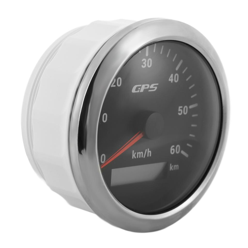 Cruscotto Tachimetro GPS 85mm 0‑60KM H Display LCD Odometro con Retroilluminazione Regolabile per Auto Barche 9‑32V CC Nero