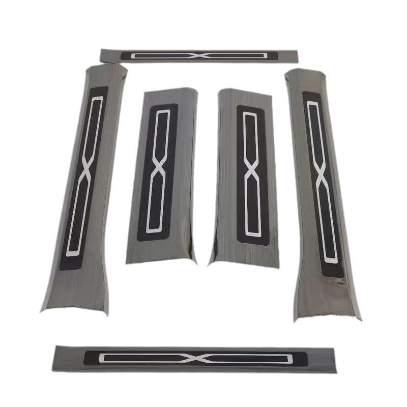 Carbon Fiber Car Welcome Pedal For Tesla Model X 2017-2025 Auto Threshold Cover Stickers Door Shell Patch Protective Accessories