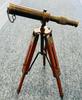 Nautical Vintage Decorative Solid Brass Telescope Antique Style with Wooden Stand