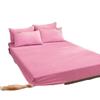 Solid Color Crystal Velvet Fitted Sheet Set - Single Piece Bed Sheet with Mattress Protector
