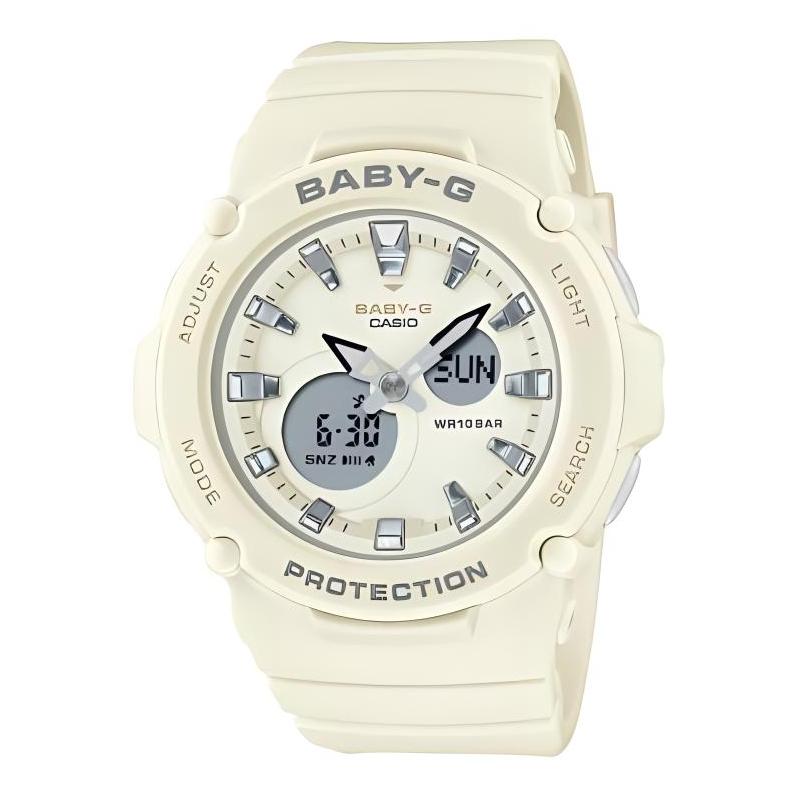

Casio BABY-G Simple casual fashion 100 meters waterproof quartz movement resin strap Japanese and Korean watch women s watch white dial BGA-275-7APR белый