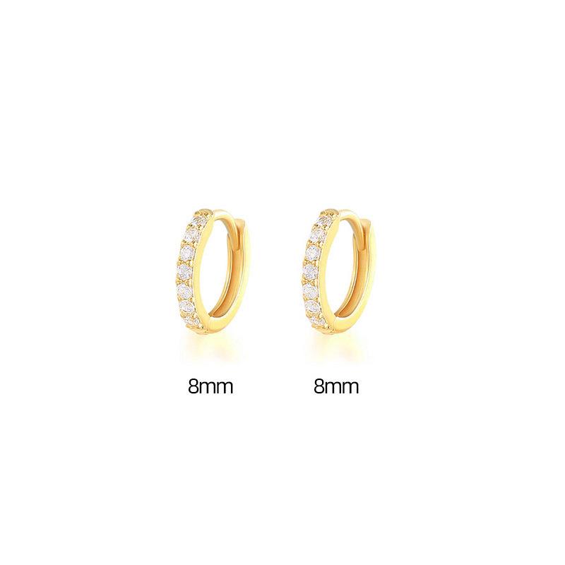 Cao Shi Korean Zircon Diamond Earrings - Simple, Fresh, Round Ear Buckle for Women