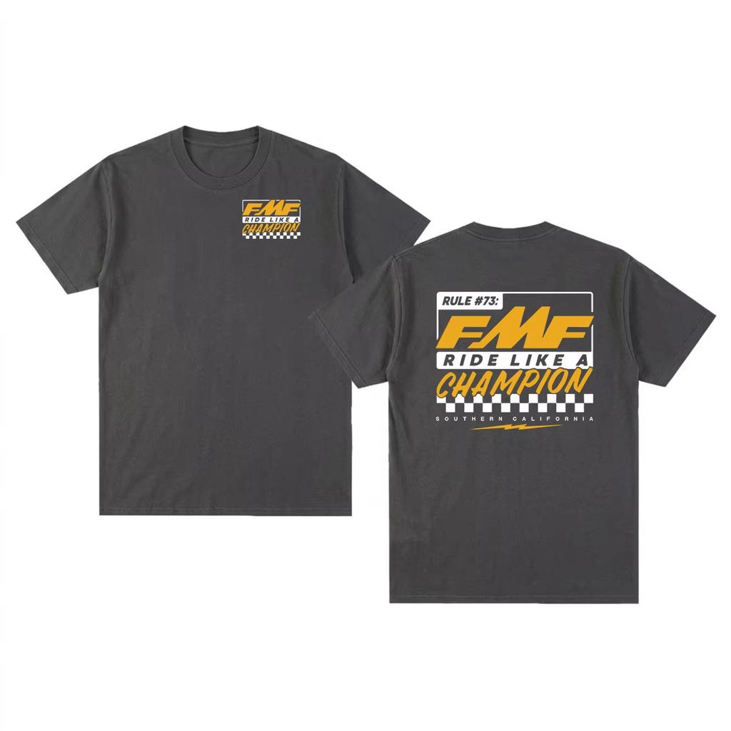 Men's & Women's New Vintage T‑Shirt with FMF Ride Bad Fast Off‑Road Motorcycle Racing Graphic Print Women And Men T-shirt