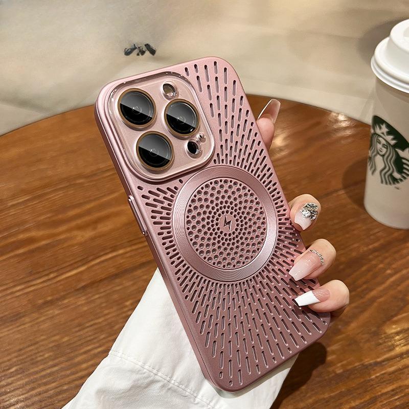 Car Magnetic Suction Suitable for Apple 16promax Mobile Phone Case IPhone 15 New Cooling 13 Simple 12 Anti Fall Men