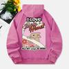 Miluji zůstávat doma Prané mikiny s kapucí Dámské Potisk králíka Bavlna Streetwear Nadměrné Kapsa Teplé Pulovry Oblečení
