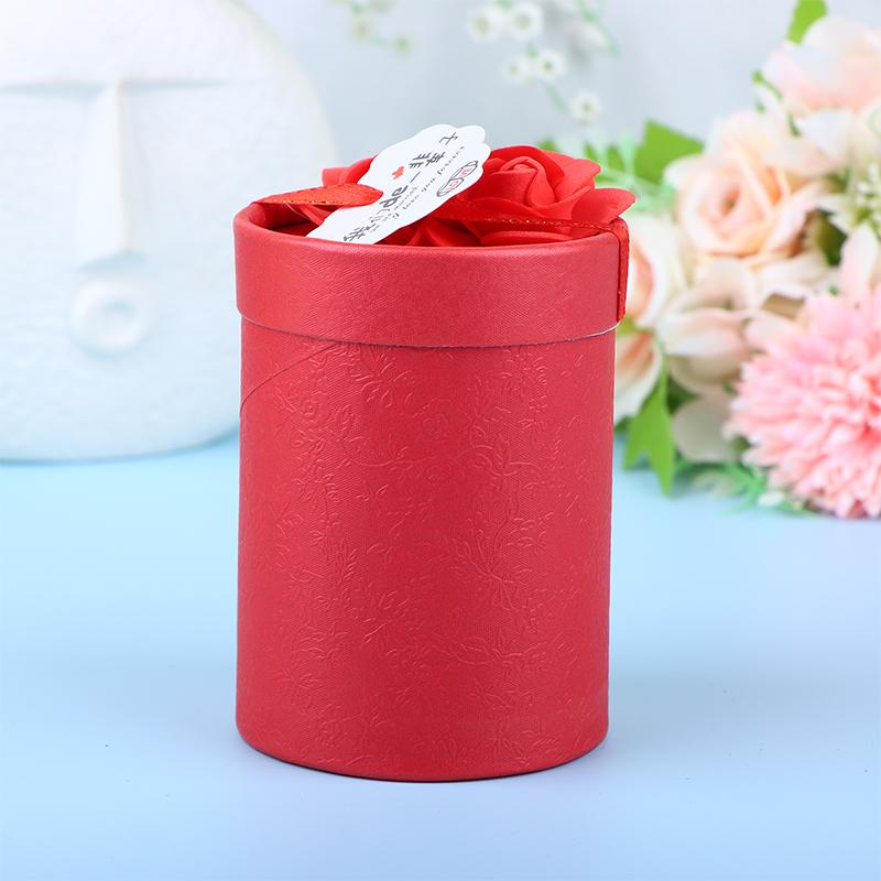 1Pc Round Flower Paper Boxes Gift Packaging Box Lid Flowers Bucket Gift Box Gift Candy Party Wedding Gift Candy Box