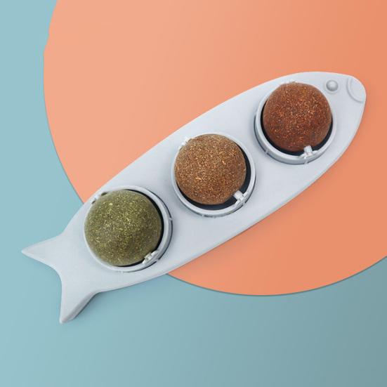 Haustier Katzenminze Spielzeug rotierende Reinigung Katze Design Zähne in 1 Snacks 3 Kätzchen Katzenminze Ball Spielzeug Katzenbedarf