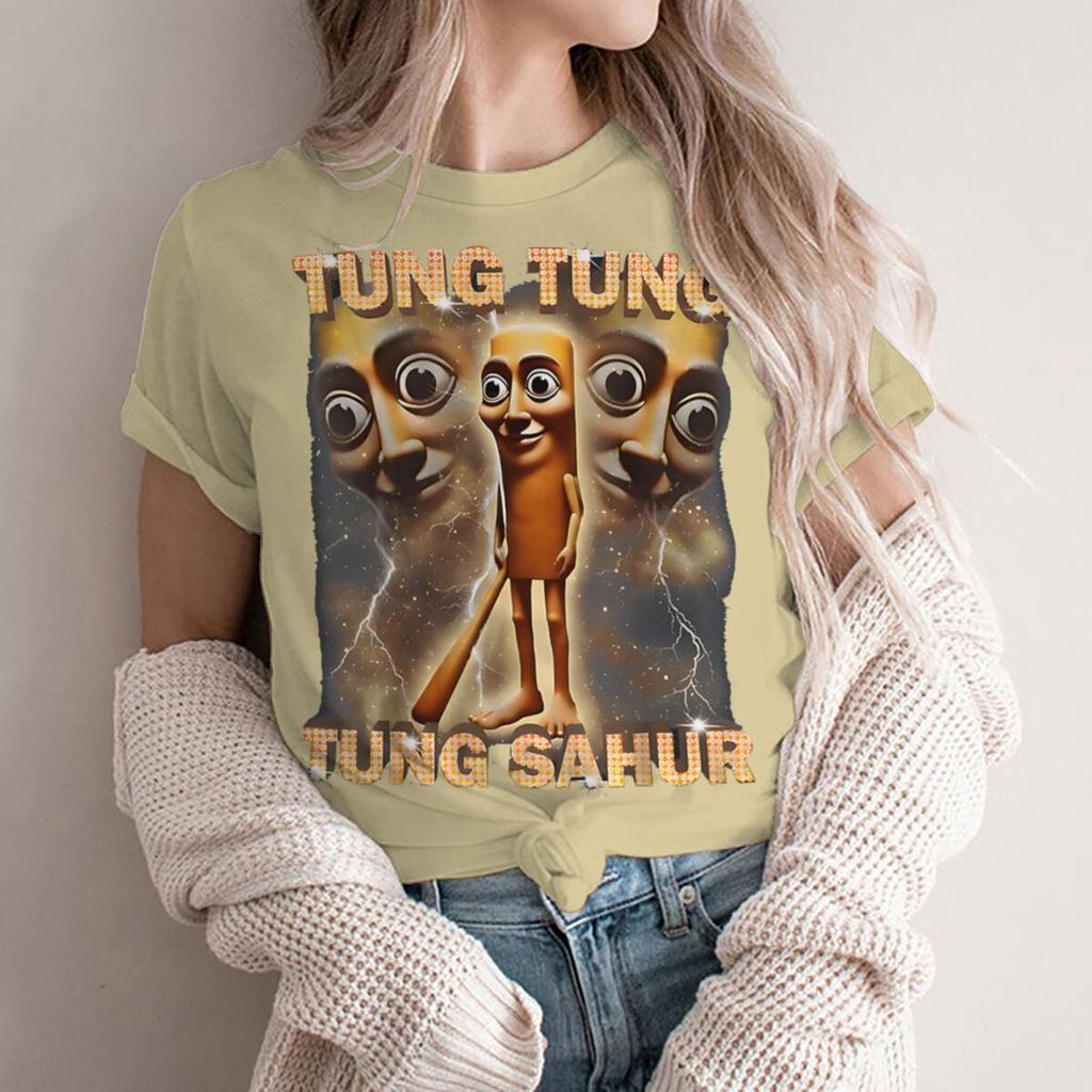 Tung Tung Tung Sahur Meme Unisex Unisex Tshirt Funny Cartoon Character Streetwear Short Sleeve Unisex Tee