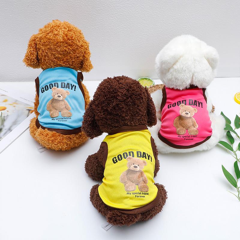 Pet Clothes Cartoon Pet Clothing Summer Shirt Casual Vests Cat T-shirt Puppy Dogs Clothes for Small Pets