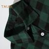 Fall Winter Men Shirt Coat Plaid Print Long Sleeves Chest Pocket Turn-down Collar Single-breasted Loose Contrast Color Jacket