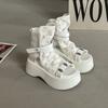 Retro design hollow short boots breathable fashion cool boots women's summer fashion niche versatile open-toed platform sandals