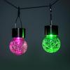 Solar LED Crackle Glass Ball Pendant Garden Light