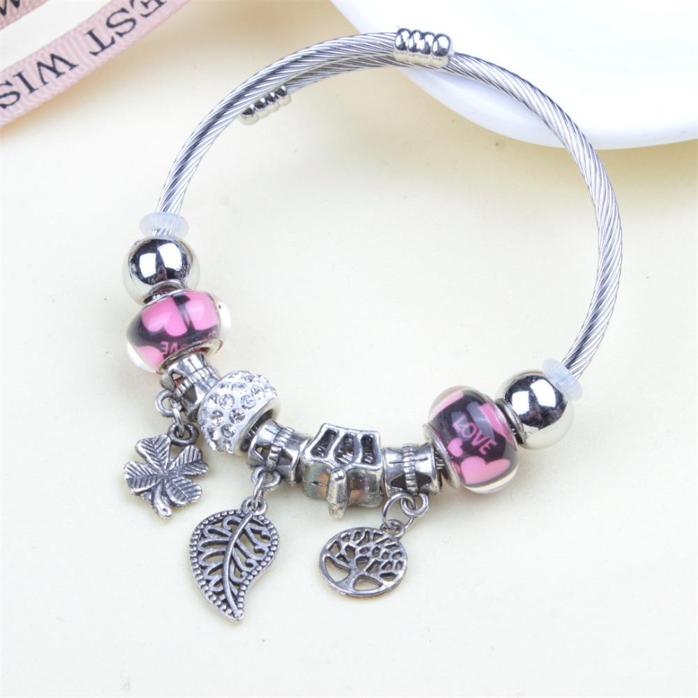 Beaded Bracelet Bangle Multi Element Stainless Steel Copper Alloy Open Spring Snake Bone Chain