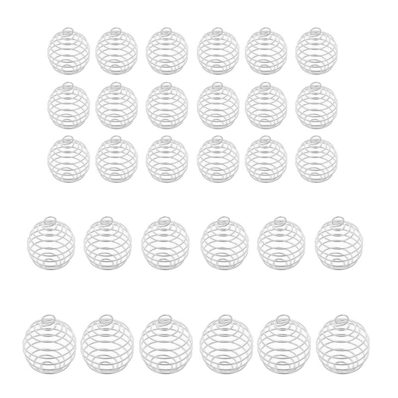 30 Pieces Unique Jewelry Pendant Hollow Ball Spring Pendant Jewelry Charm DIY Necklace Pendants for DIY Necklace Jewelry