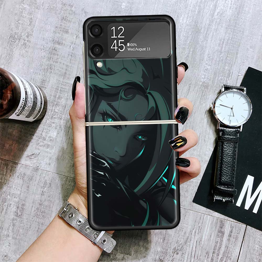 Valorant Jett Cases For Samsung Galaxy Z Flip 4 5 6 7 3 Z Flip7 Flip6 Flip4 Flip5 Flip3 5G Hard Shockproof Fundas Cover Galaxy Z